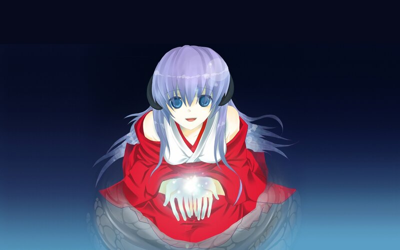 anime girl with glowing hands