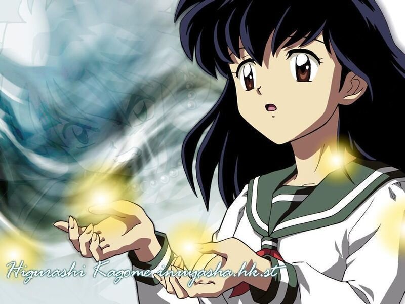 Anime Girl with Glowing Hands — White