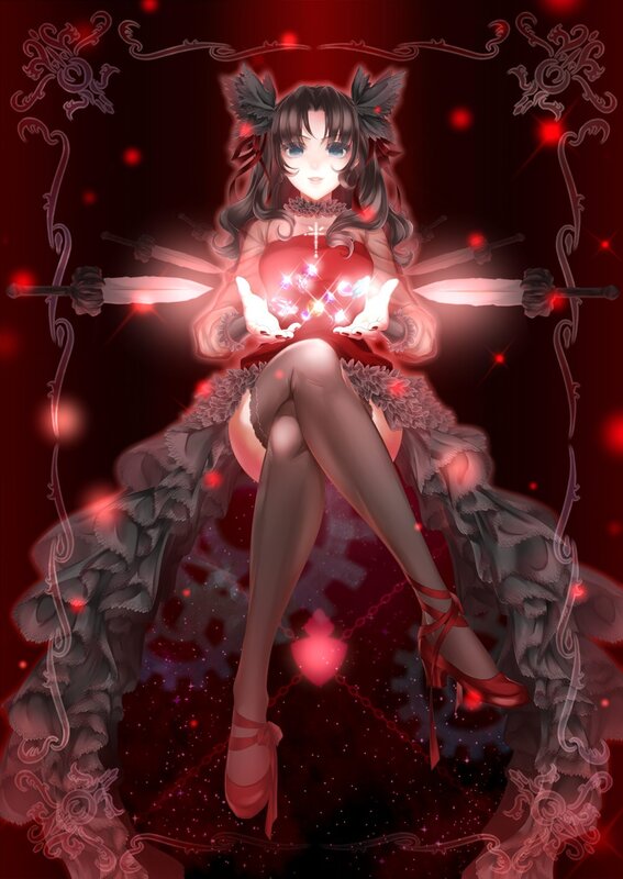 anime girl with glowing heart