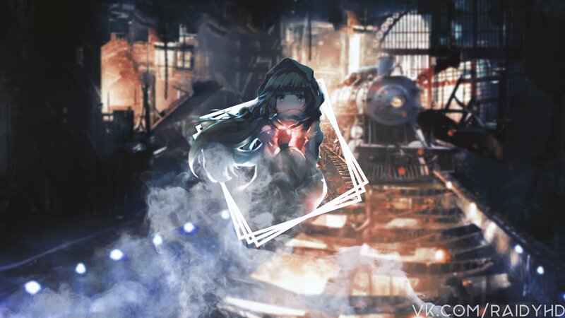 Anime Girl with Glowing Heart — Blue, Dramatic