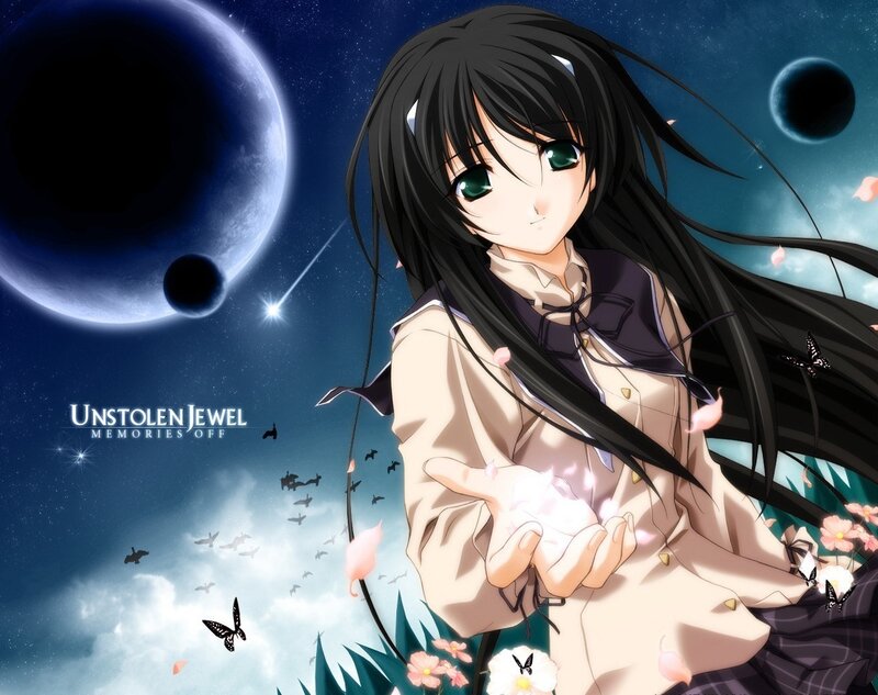 Anime girl with glowing jewel