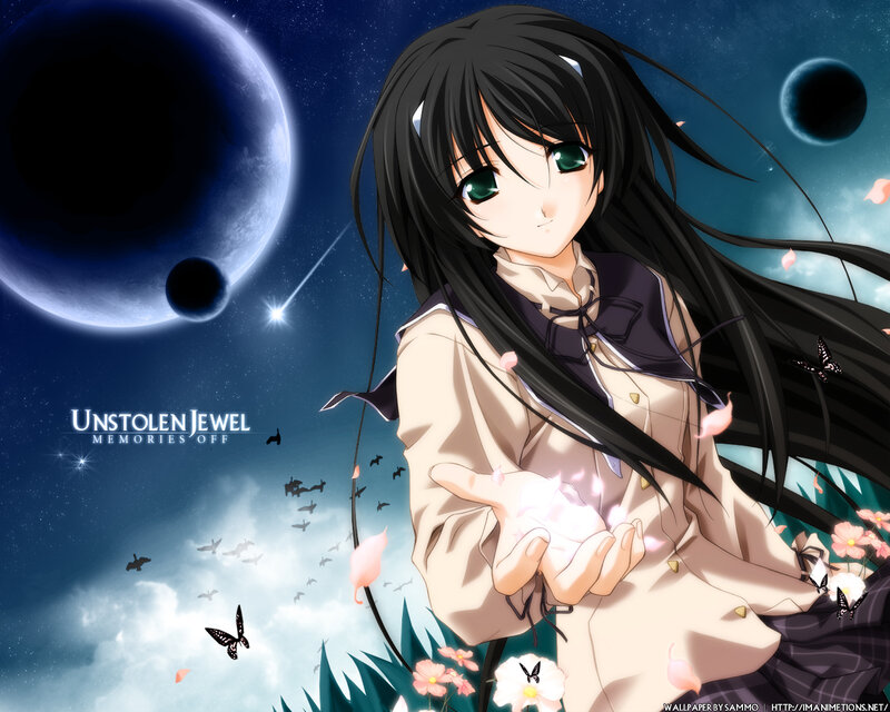 Anime girl with glowing jewel