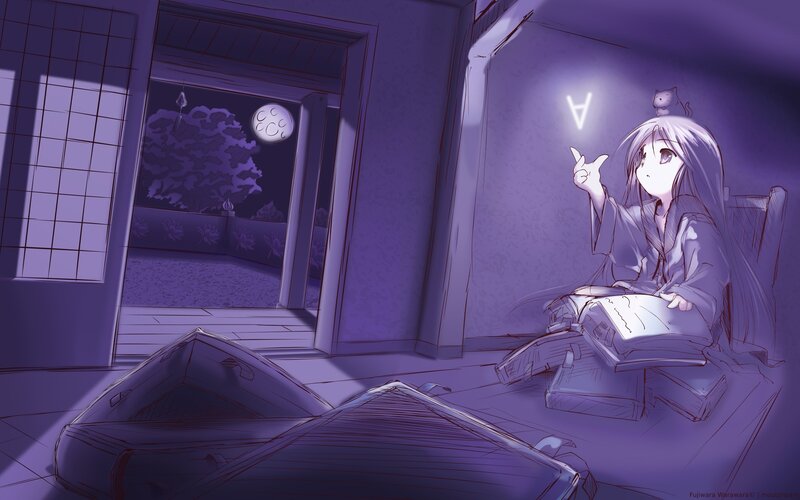 Anime girl with glowing letter