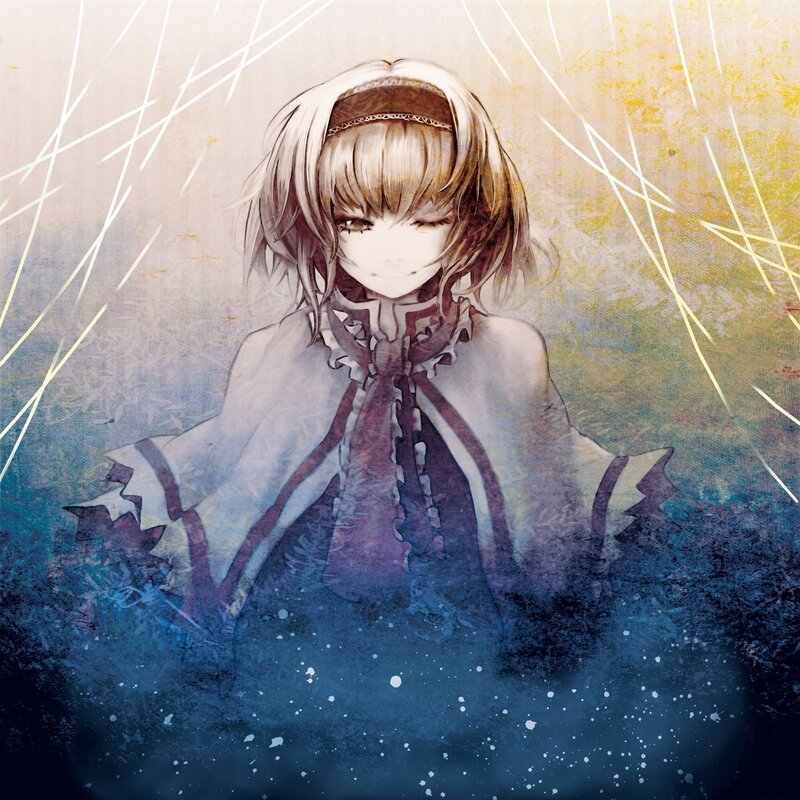 anime girl with glowing light