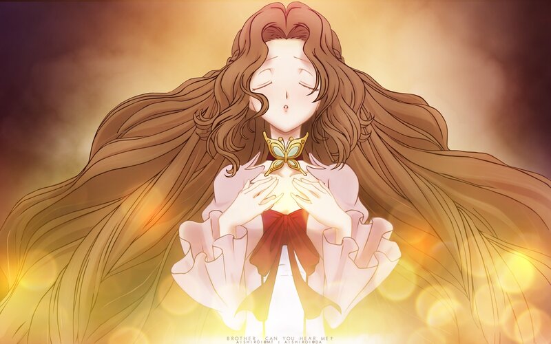 Anime girl with glowing light