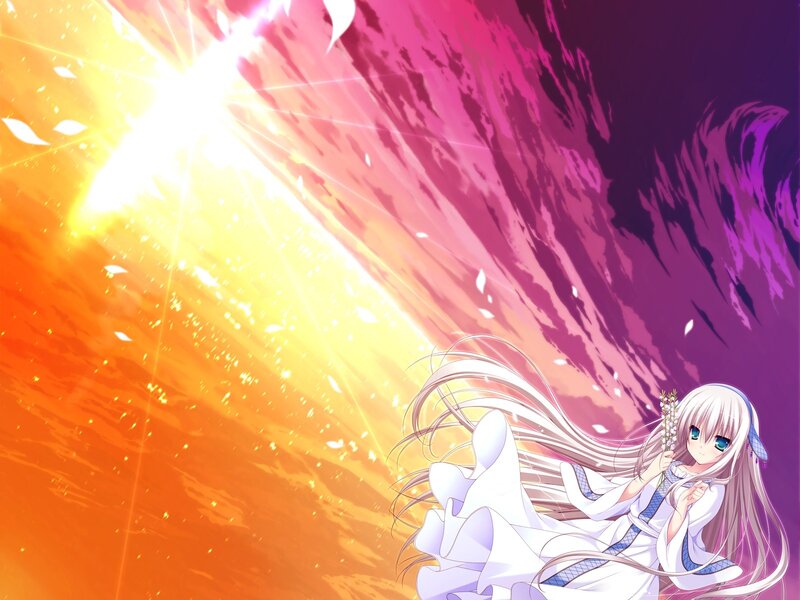 anime girl with glowing light