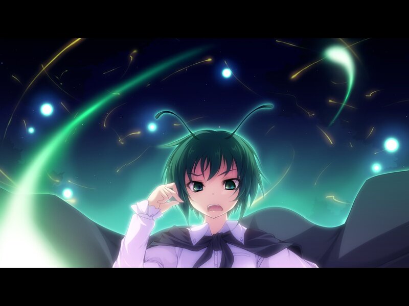 anime girl with glowing lights