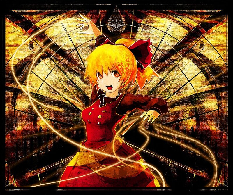 anime girl with glowing lines