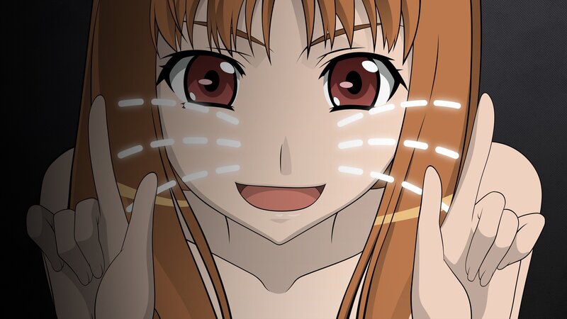 Anime Girl with Glowing Lines — Brown, Playful, Glowing Lines, Hands