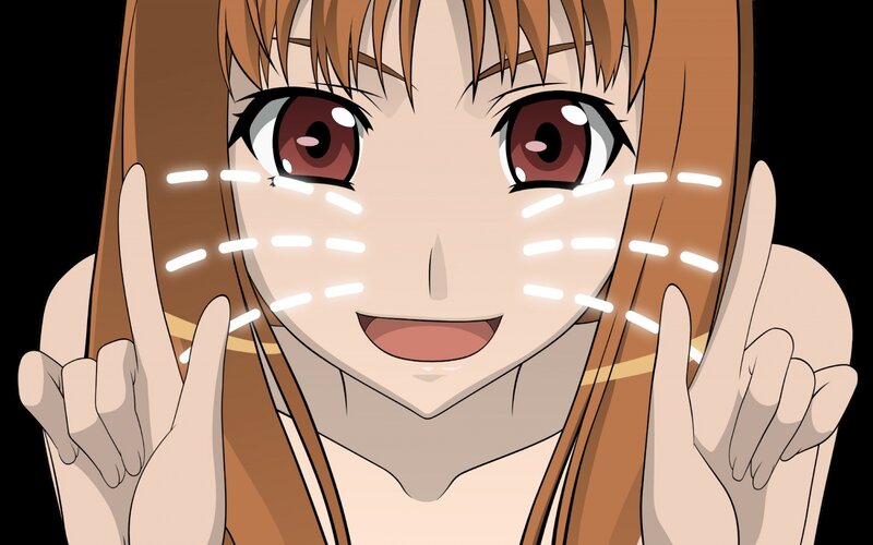 Anime Girl with Glowing Lines — Brown, Playful