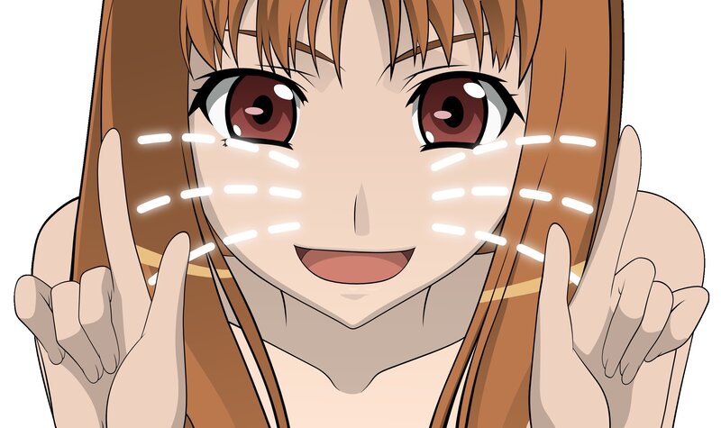 Anime Girl with Glowing Lines — Brown