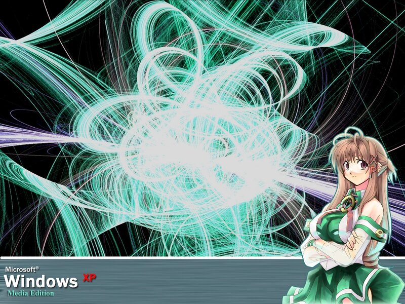 Anime Girl with Glowing Lines — Green, Dramatic
