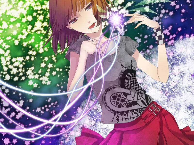 Anime Girl with Glowing Lines — Green
