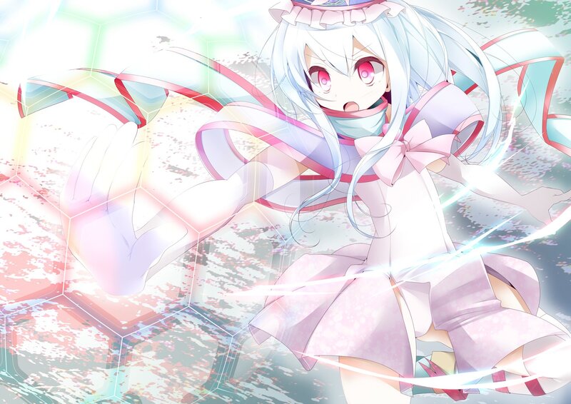 anime girl with glowing magic