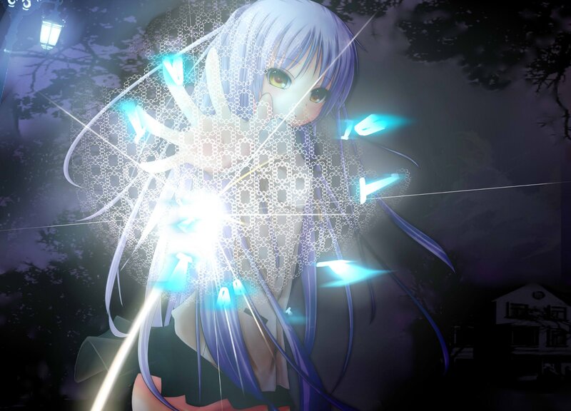 anime girl with glowing magic