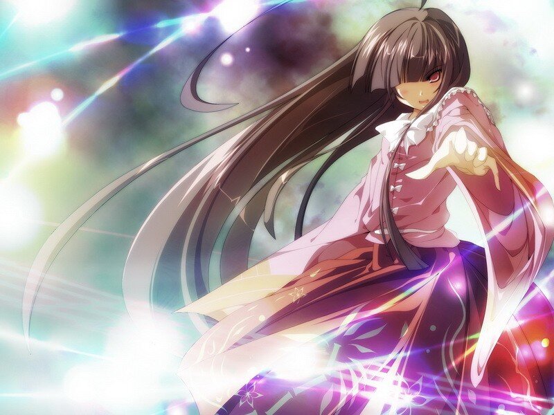 anime girl with glowing magic