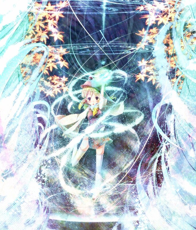 anime girl with glowing magic