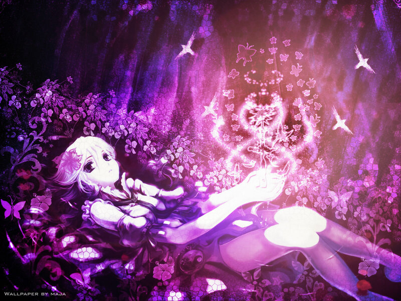 Anime girl with glowing magic