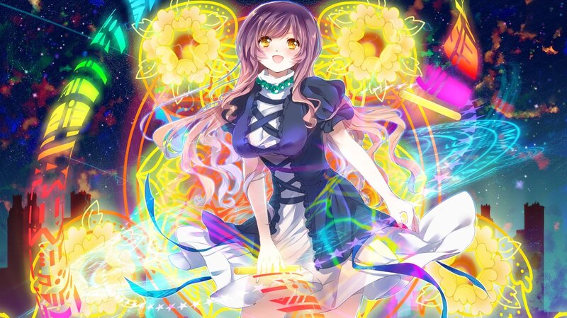 anime girl with glowing magic