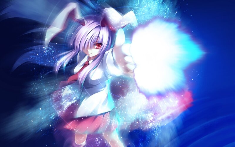 anime girl with glowing magic