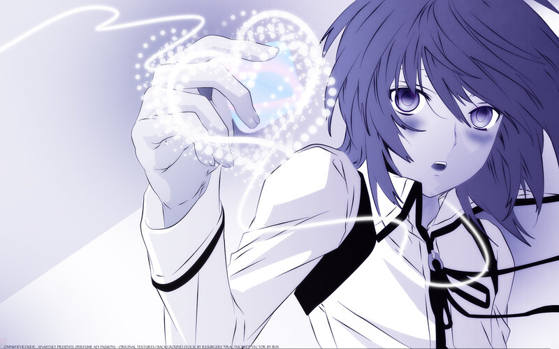anime girl with glowing magic