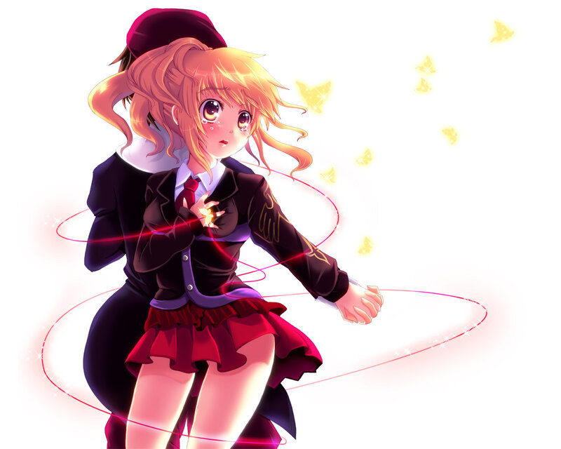 anime girl with glowing magic