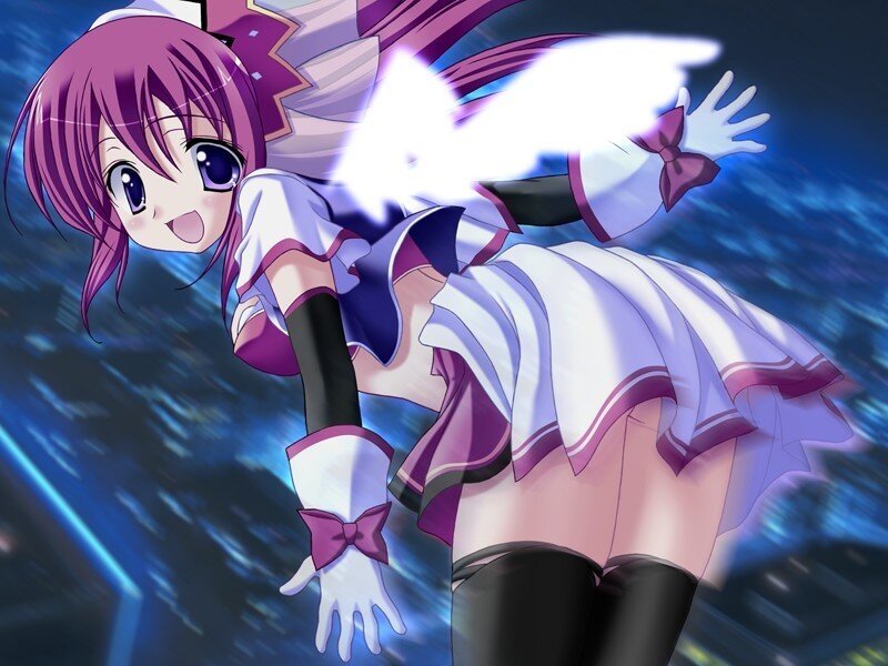 anime girl with glowing magic
