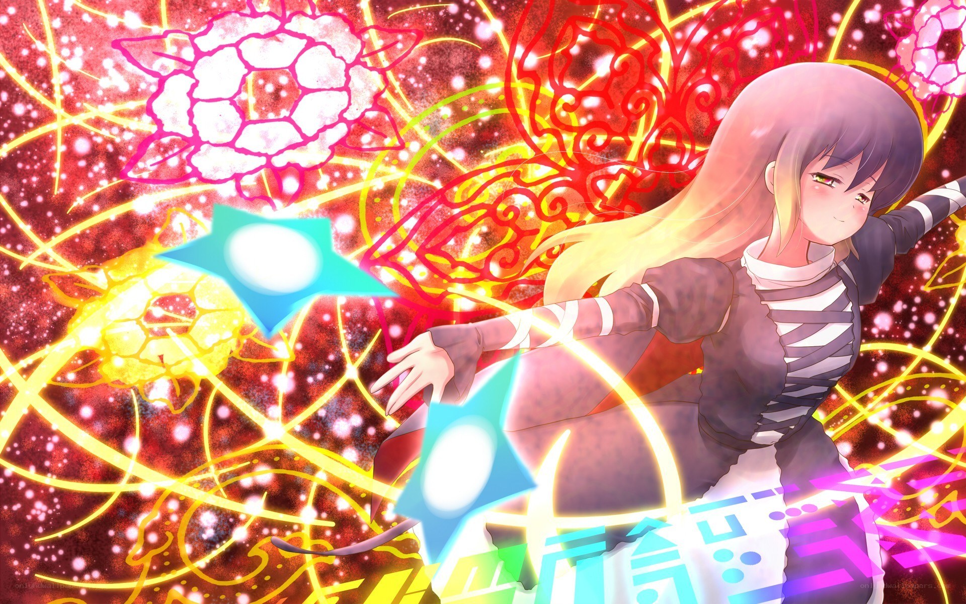 anime girl with glowing magic