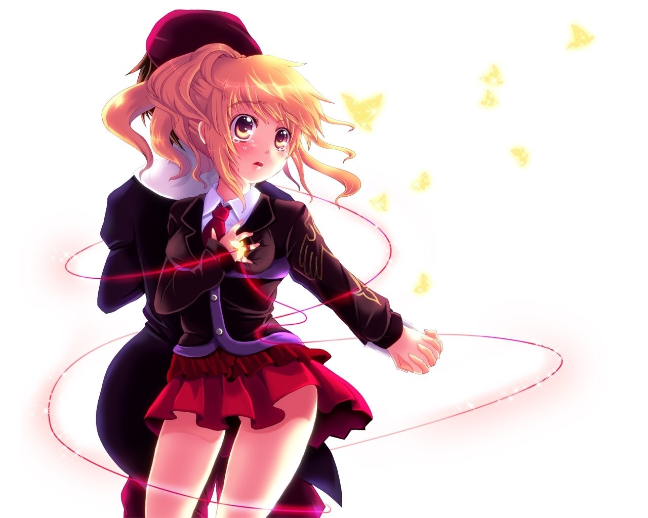 anime girl with glowing magic