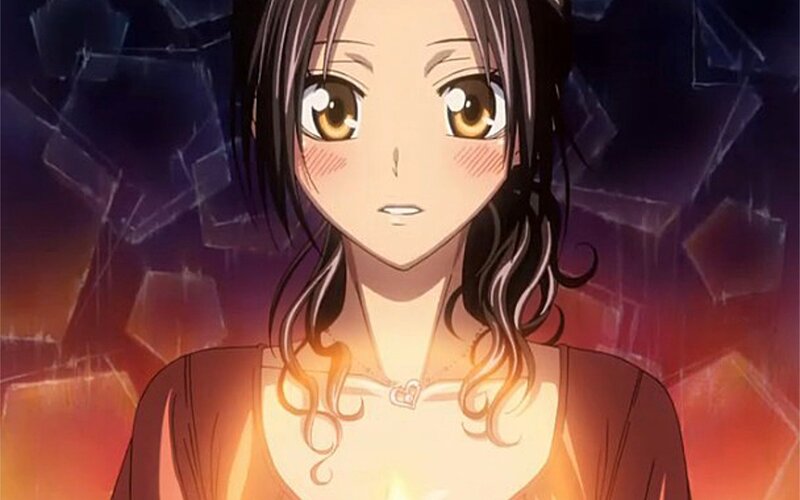 anime girl with glowing necklace