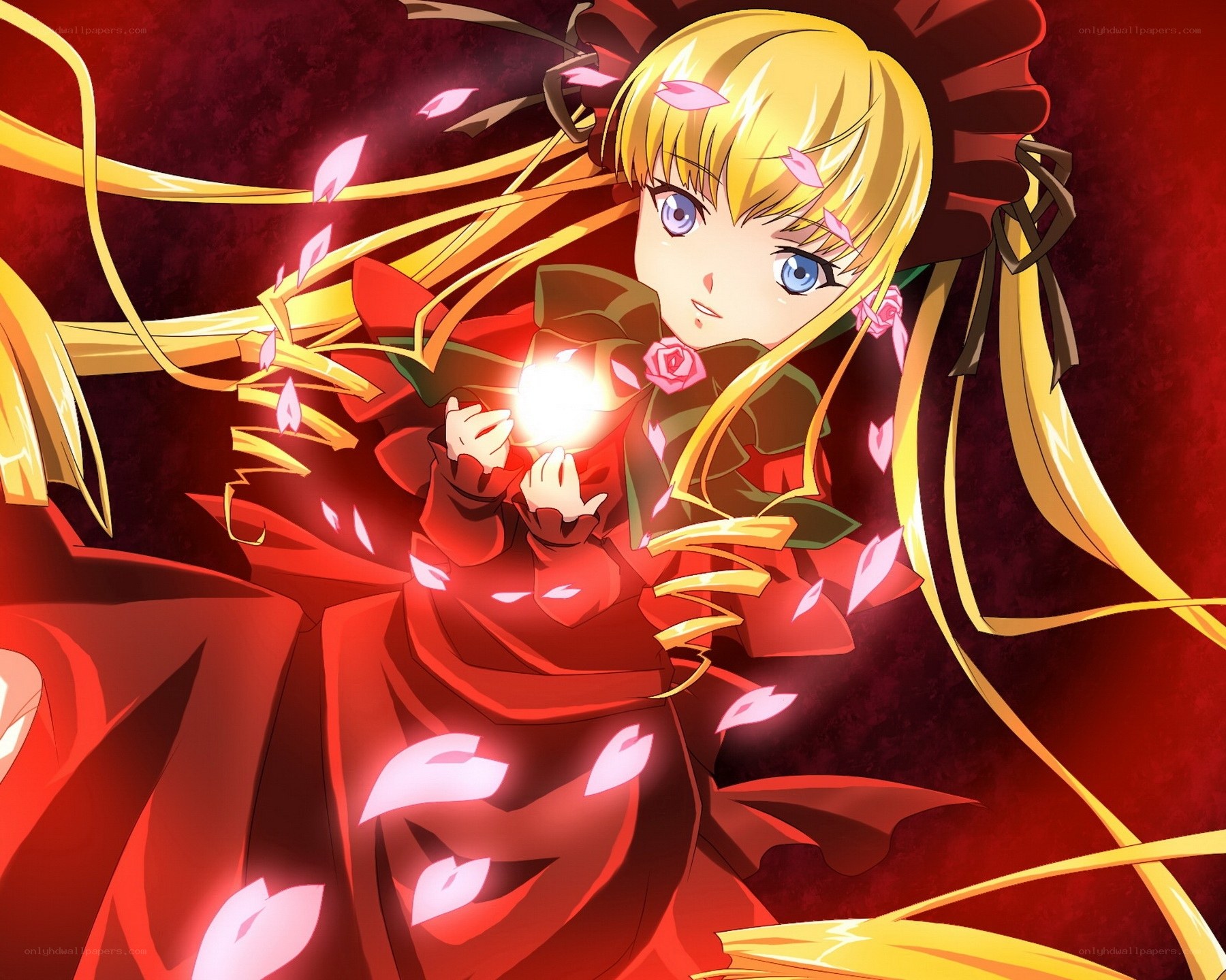 anime girl with glowing orb