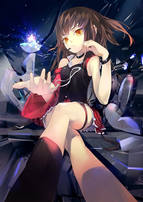 anime girl with glowing orb