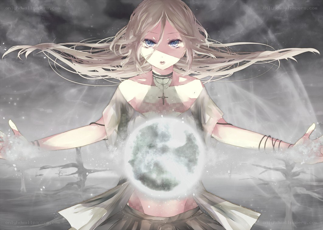 Anime girl with glowing orb