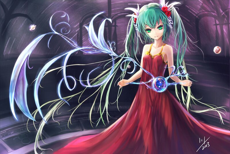 Anime girl with glowing orb