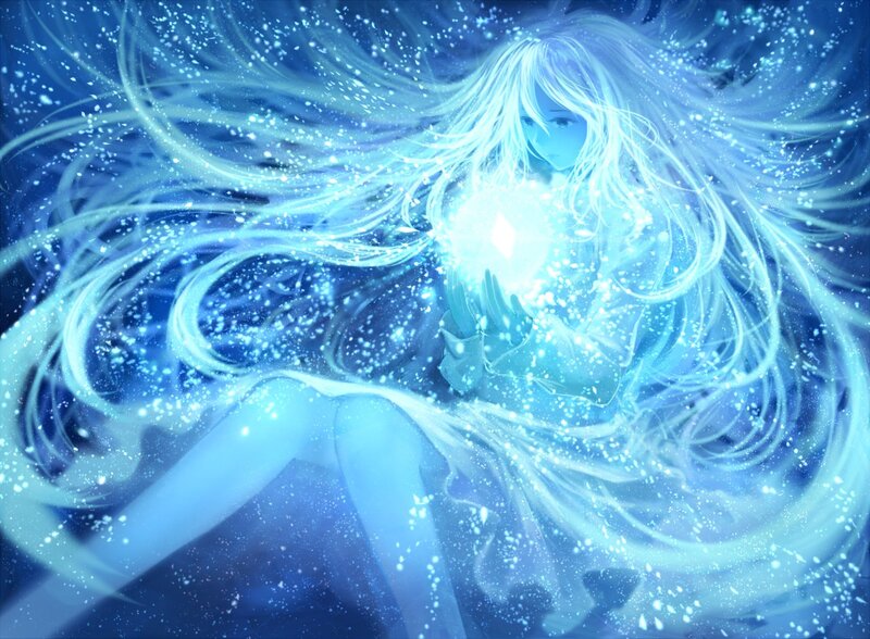 Anime girl with glowing orb