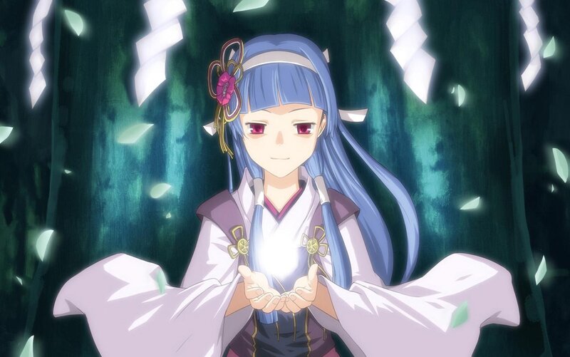 Anime Girl with Glowing Orb — Blue, Serene
