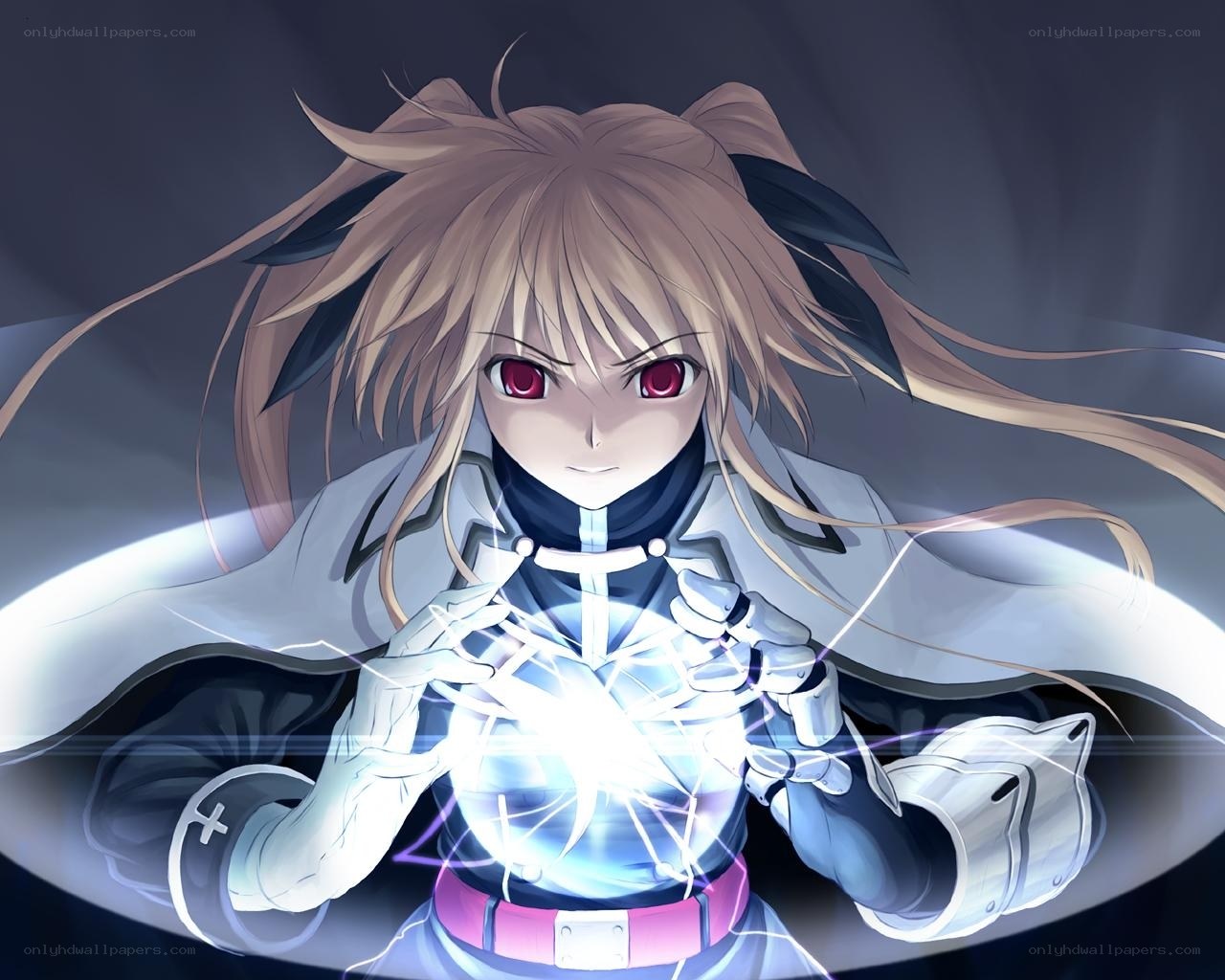 anime girl with glowing orb