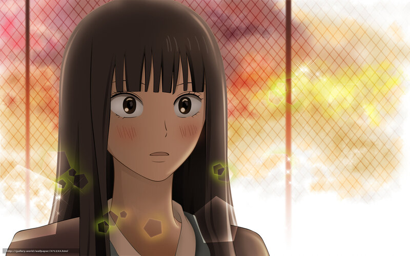 Anime Girl with Glowing Particles — Brown