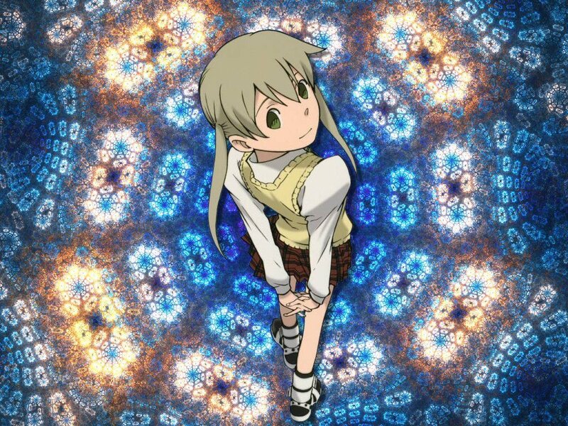 anime girl with glowing pattern