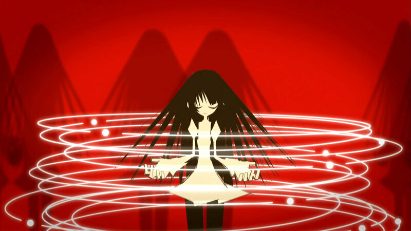 anime girl with glowing rings