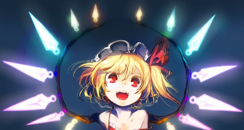 anime girl with glowing shuriken