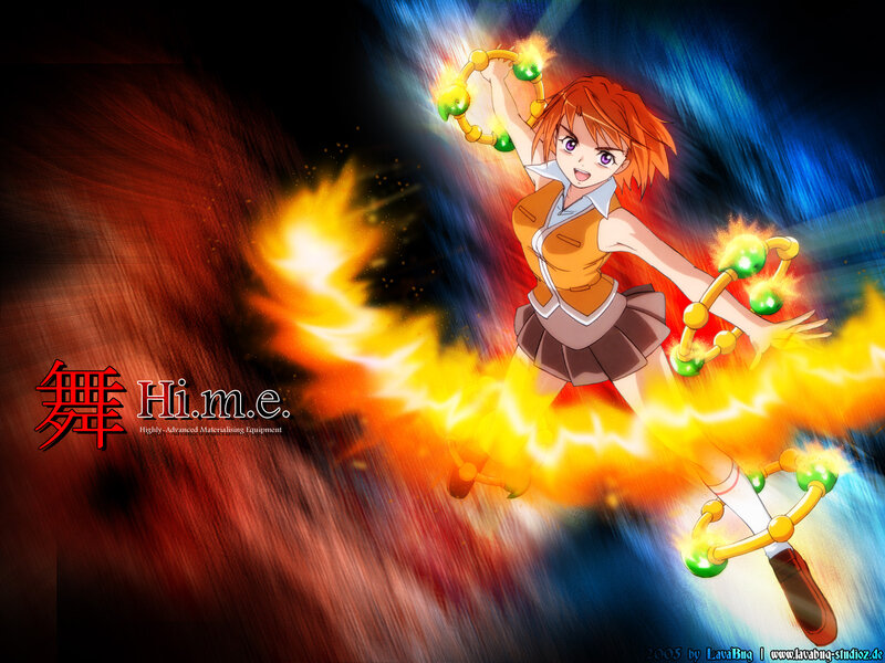 Anime girl with glowing staff
