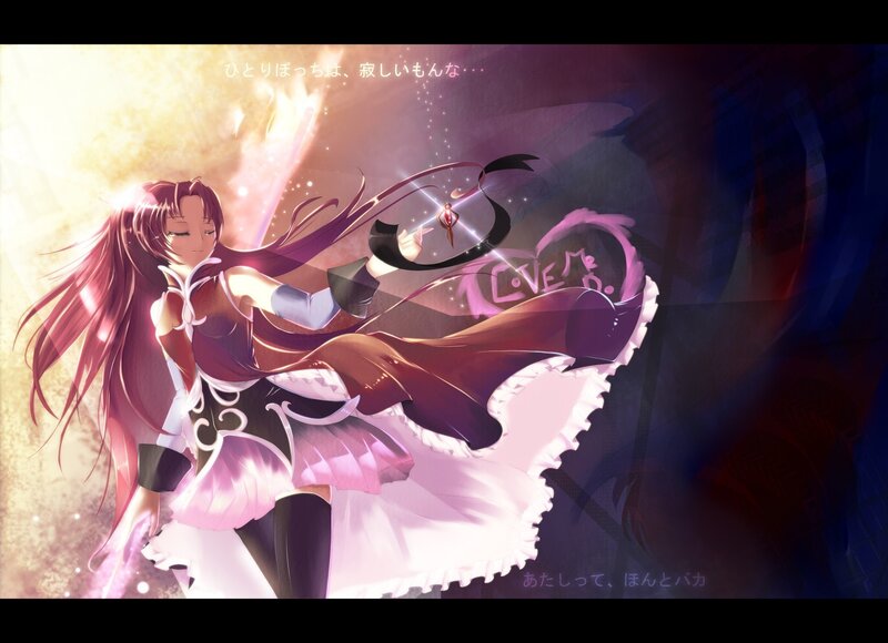 anime girl with glowing staff