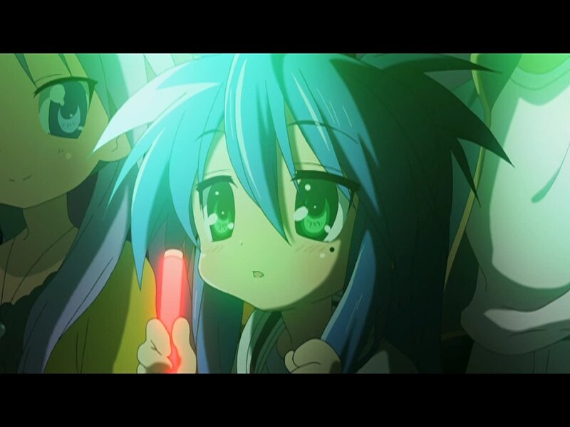 anime girl with glowing stick