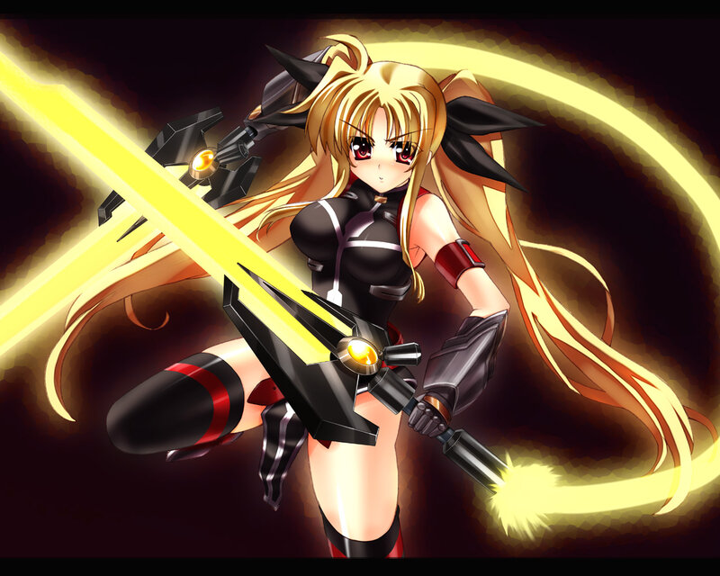 anime girl with glowing sword