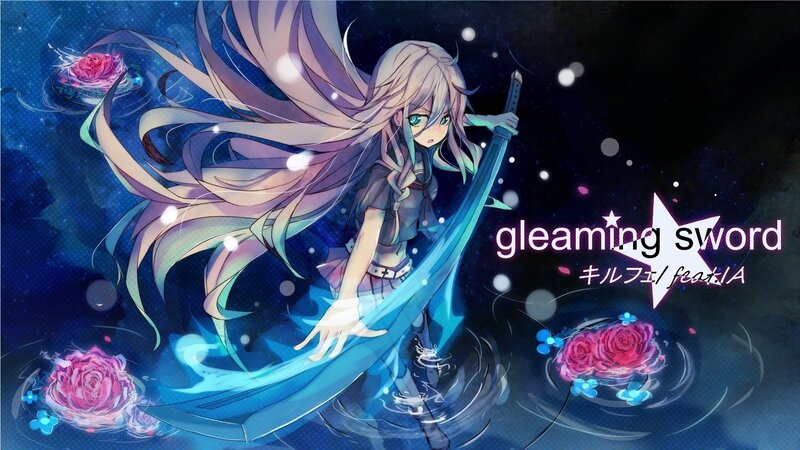 anime girl with glowing sword