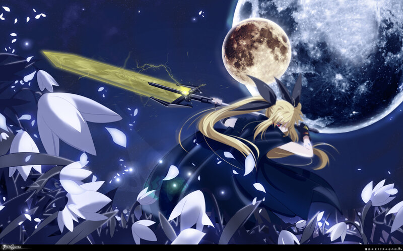Anime girl with glowing sword