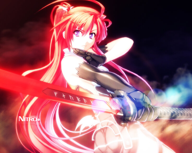 Anime girl with glowing sword