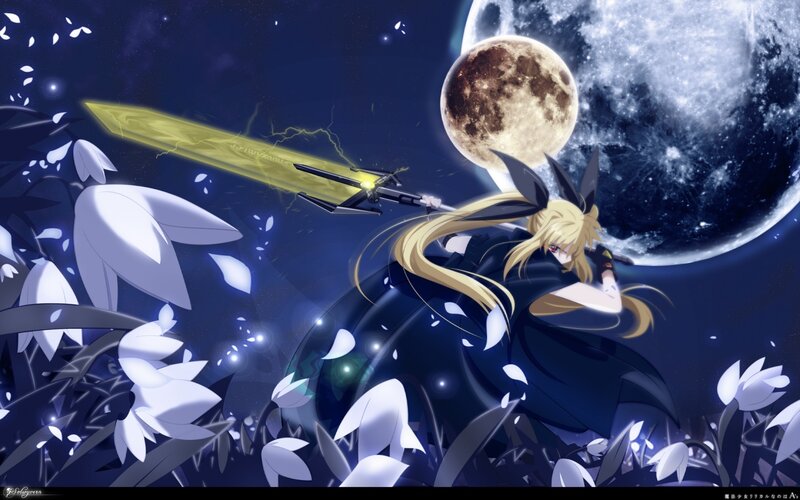 Anime girl with glowing sword
