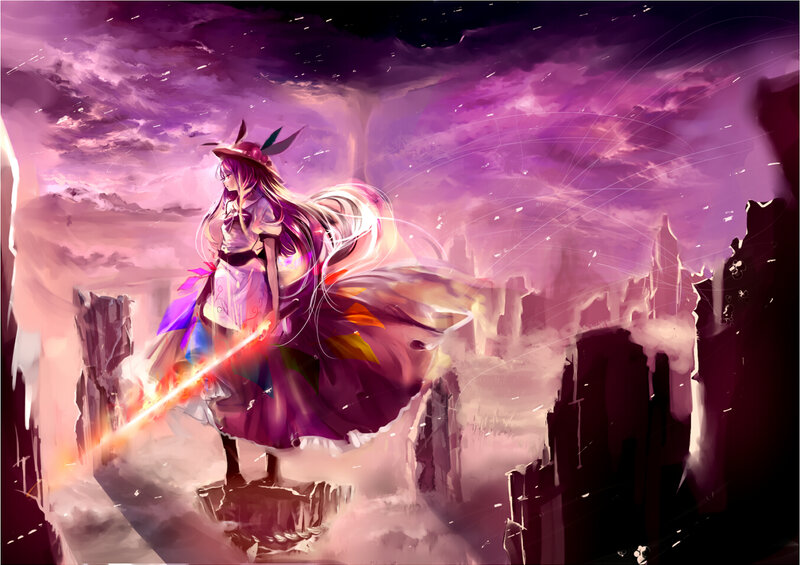 Anime girl with glowing sword